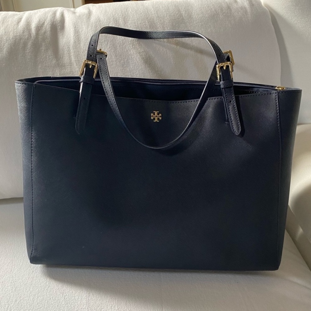 Tory Burch Large Emerson Buckle Saffiano Leather Tote